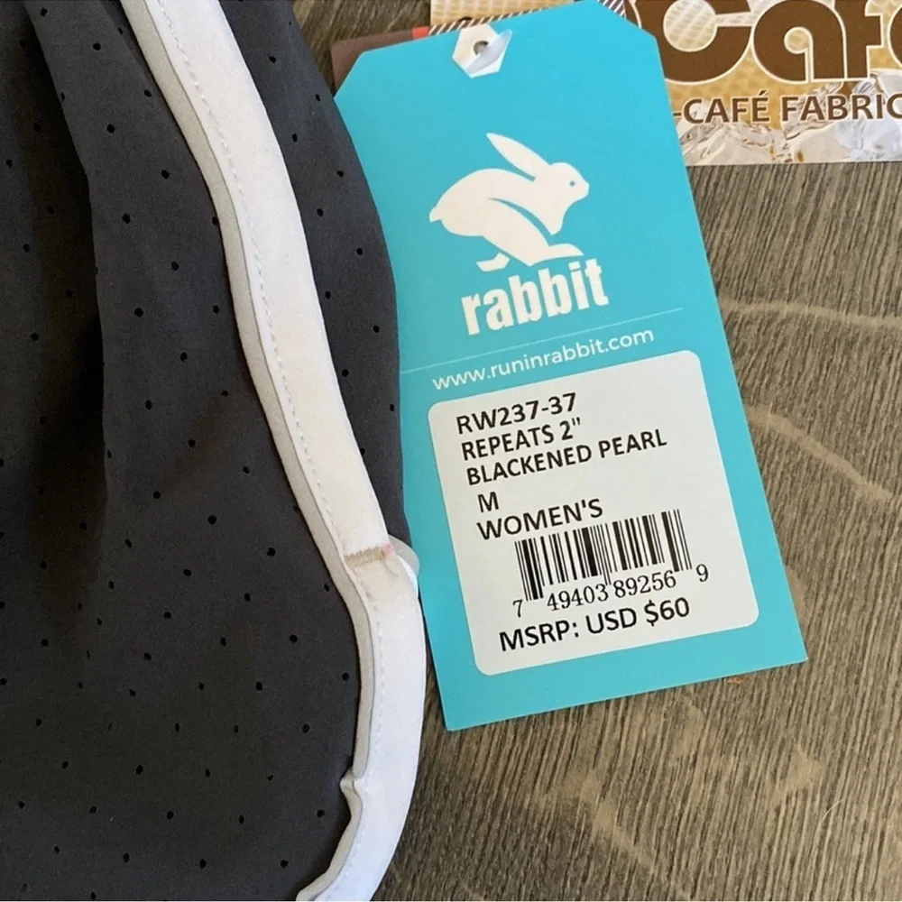 NWT Rabbit Repeats 4" Short Blackened Pearl Size Medium - Picture 5 of 8